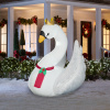 6 Foot Lighted Mix Media Swan Holiday Inflatable